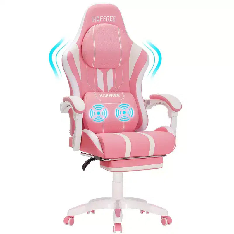 Chaise de bureau ergonomique avec repose-pieds, soutien lombaire réglable et dossier inclinable