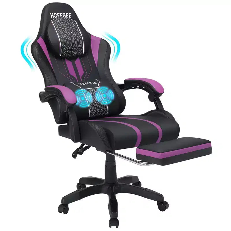 Chaise de bureau ergonomique avec repose-pieds, soutien lombaire réglable et dossier inclinable