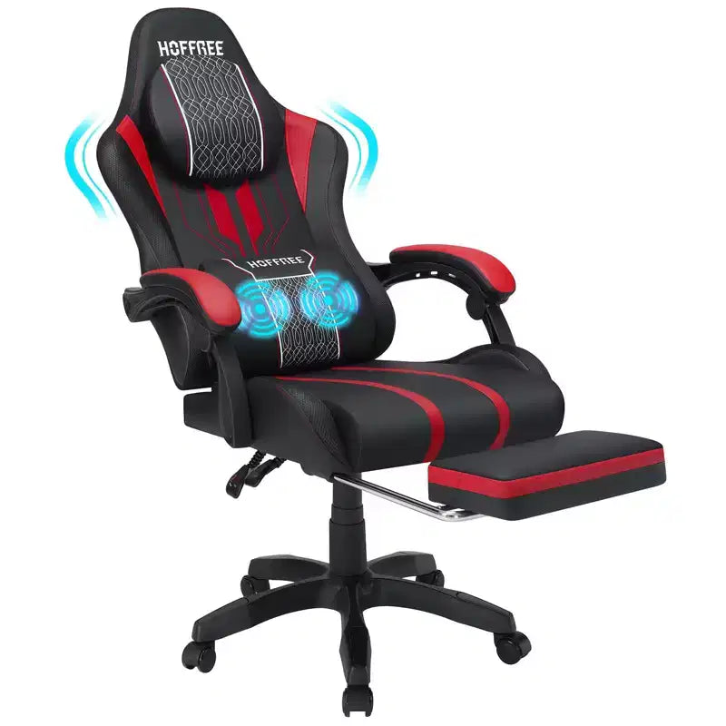 Chaise de bureau ergonomique avec repose-pieds, soutien lombaire réglable et dossier inclinable