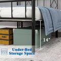 Large Size, 35.56 Cm In Height, Classic Metal Platform Bed Frame Base, Under-bed Storage Space/ No Need For Box Spring