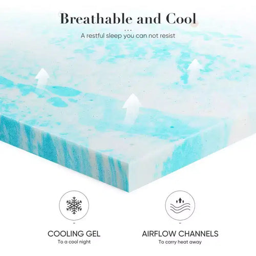 3 pouces Grand lit Découvrez un confort optimal avec notre matelas souple bleu en mousse à mémoire de forme