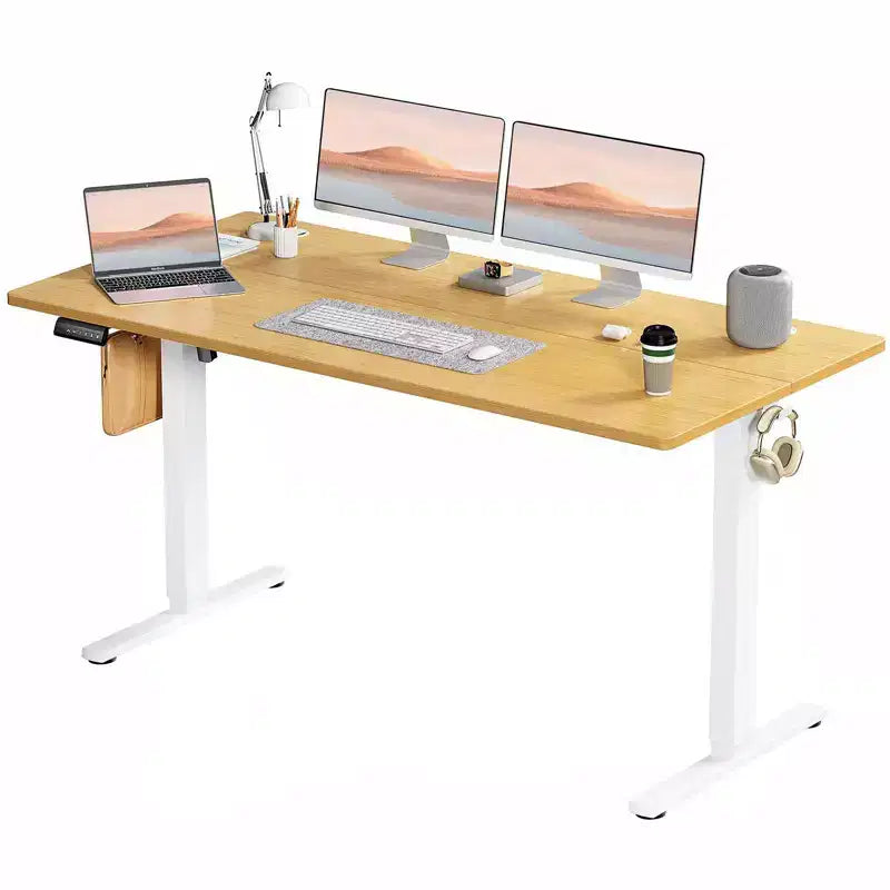 Ergonomic Height Adjustable Table with T-Shaped Metal Bracket Modern Computer Workstations