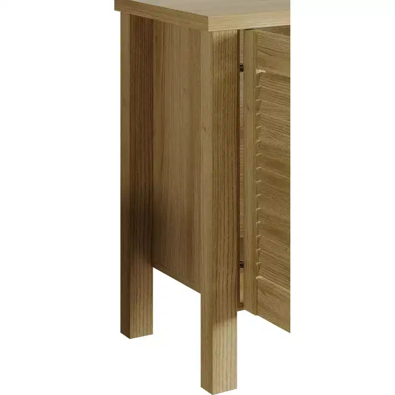 Meuble TV console de style médiéval de 60 po avec portes persiennes et étagères de rangement