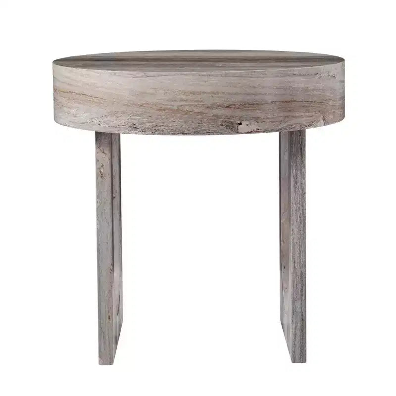 HomeRoots 20 Brown Manufactured Wood Round End Table