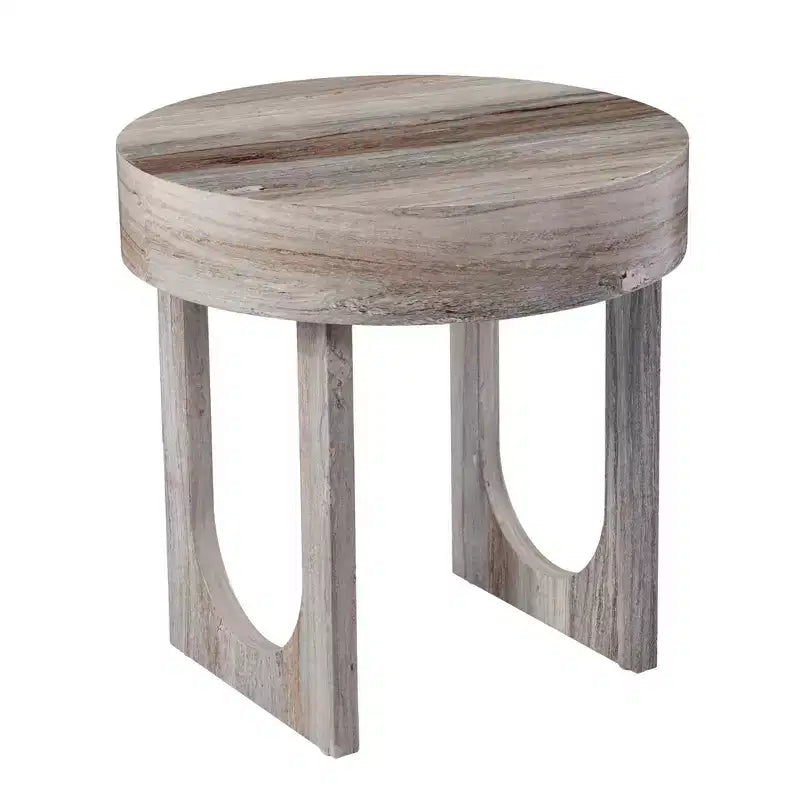 20 Brown Manufactured Wood Round End Table