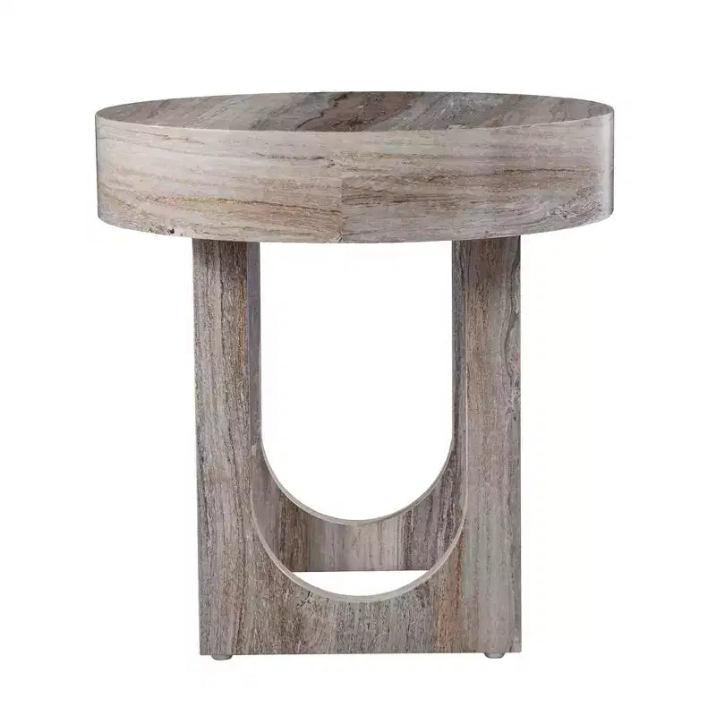 20 Brown Manufactured Wood Round End Table