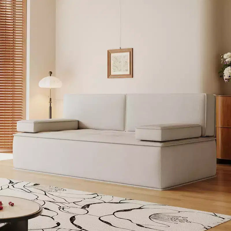 Luck Live 79 Multi-Functional Fabric Sleeper Sofa, Convertible Couch Bed with Supportive Foam Cushion for Apartment & Studio
