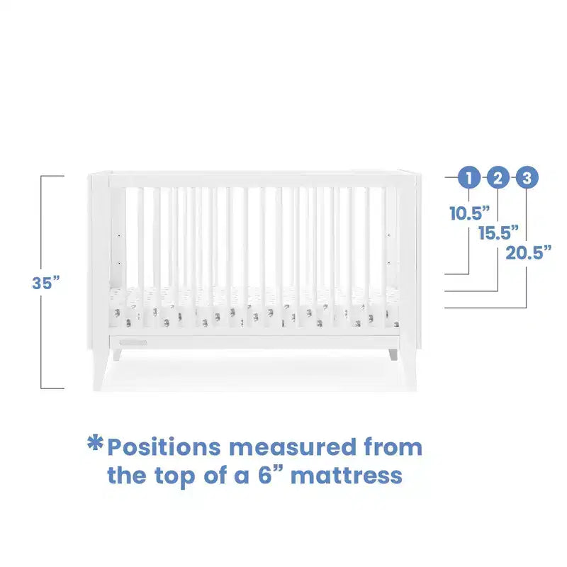 Lit bébé convertible 4-en-1 avec conversion en lit de tout-petit – Hauteur de matelas réglable