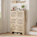 Shoe Storage Cabinet with 3 Flip Drawers, Freestanding Shoe Organizer Storage for Entryway with 2 Side Hooks, Hidden Slim Narrow Shoe Rack Cabinet