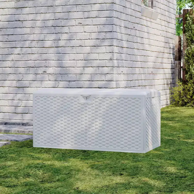 Coffre de rangement extérieur/intérieur en résine, grande capacité 73 gallons, étanche et verrouillable, pour terrasse