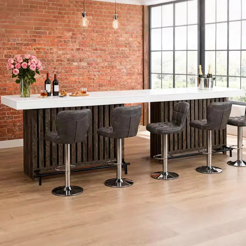 Table de bar de maison 63, table de bistrot à 2 niveaux avec repose-pieds, meuble de bar à café moderne pour cuisine, bistro, salle à manger et salon