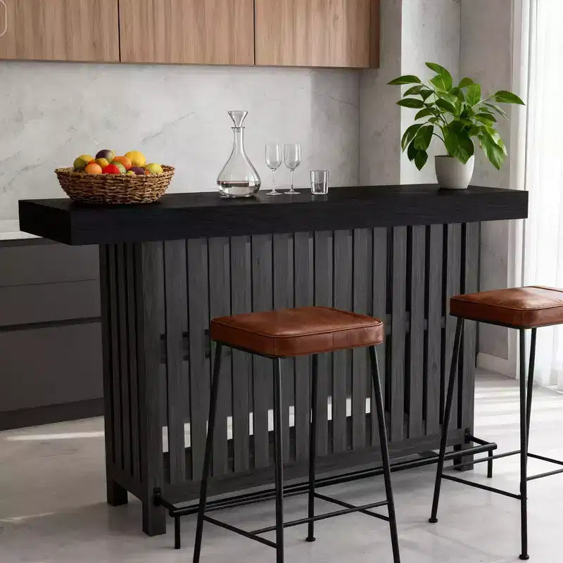 Table de bar de maison 63, table de bistrot à 2 niveaux avec repose-pieds, meuble de bar à café moderne pour cuisine, bistro, salle à manger et salon