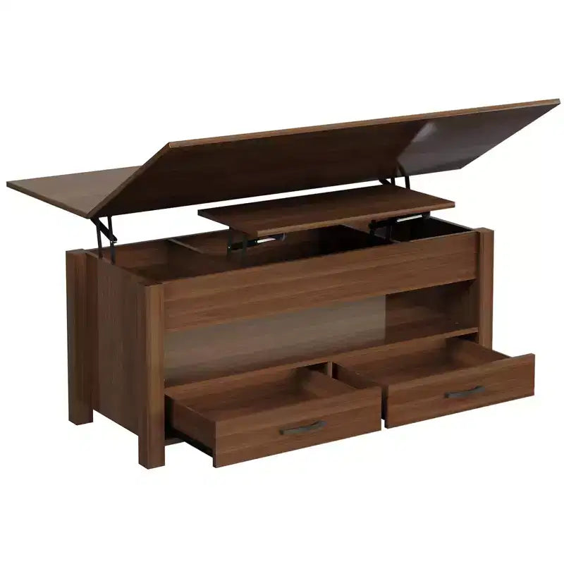 40 Coffee Table Lift Top, Multi-Function Convertible Coffee Table with Drawers and Hidden Compartment, Converts to Dining Table