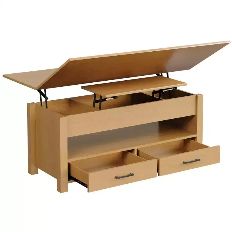40 Coffee Table Lift Top, Multi-Function Convertible Coffee Table with Drawers and Hidden Compartment, Converts to Dining Table