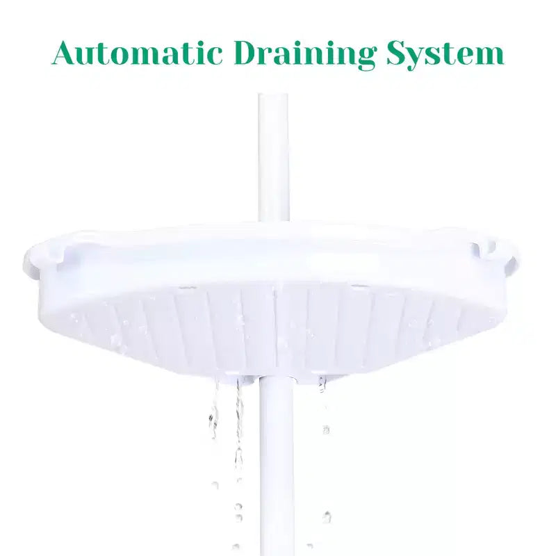 Étagère d'angle de salle de bain, étagère réglable à quatre niveaux, support de douche antirouille, support de baignoire autoportant, avec