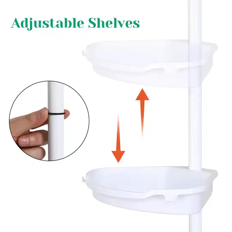 Étagère d'angle de salle de bain, étagère réglable à quatre niveaux, support de douche antirouille, support de baignoire autoportant, avec