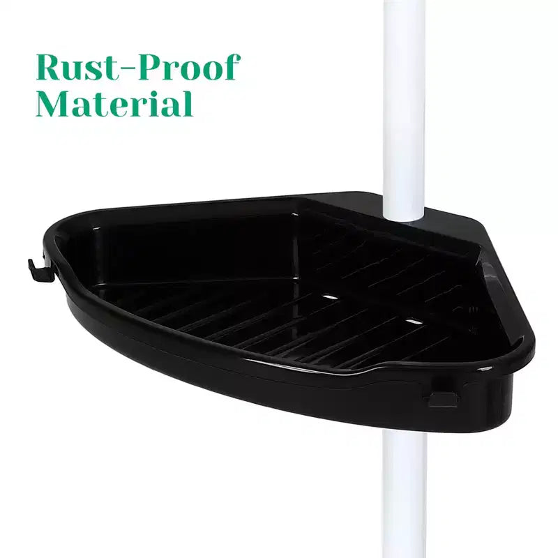 Étagère d'angle de salle de bain, étagère réglable à quatre niveaux, support de douche antirouille, support de baignoire autoportant, avec
