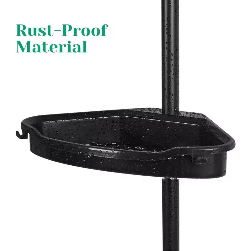 Étagère d'angle de salle de bain, étagère réglable à quatre niveaux, support de douche antirouille, support de baignoire autoportant, avec