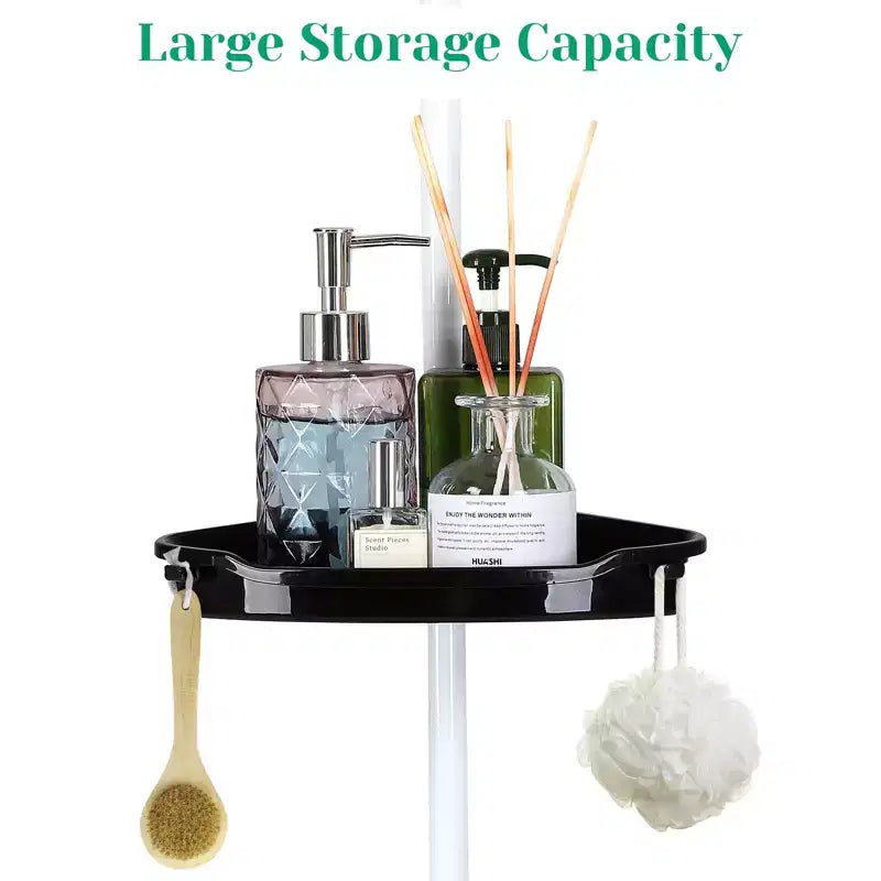 Étagère d'angle de salle de bain, étagère réglable à quatre niveaux, support de douche antirouille, support de baignoire autoportant, avec