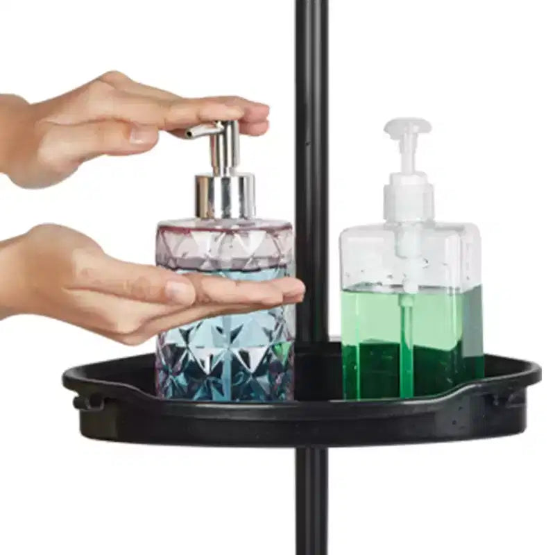Étagère d'angle de salle de bain, étagère réglable à quatre niveaux, support de douche antirouille, support de baignoire autoportant, avec