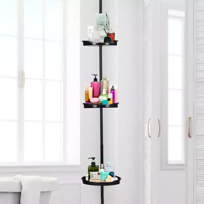 Étagère d'angle de salle de bain, étagère réglable à quatre niveaux, support de douche antirouille, support de baignoire autoportant, avec