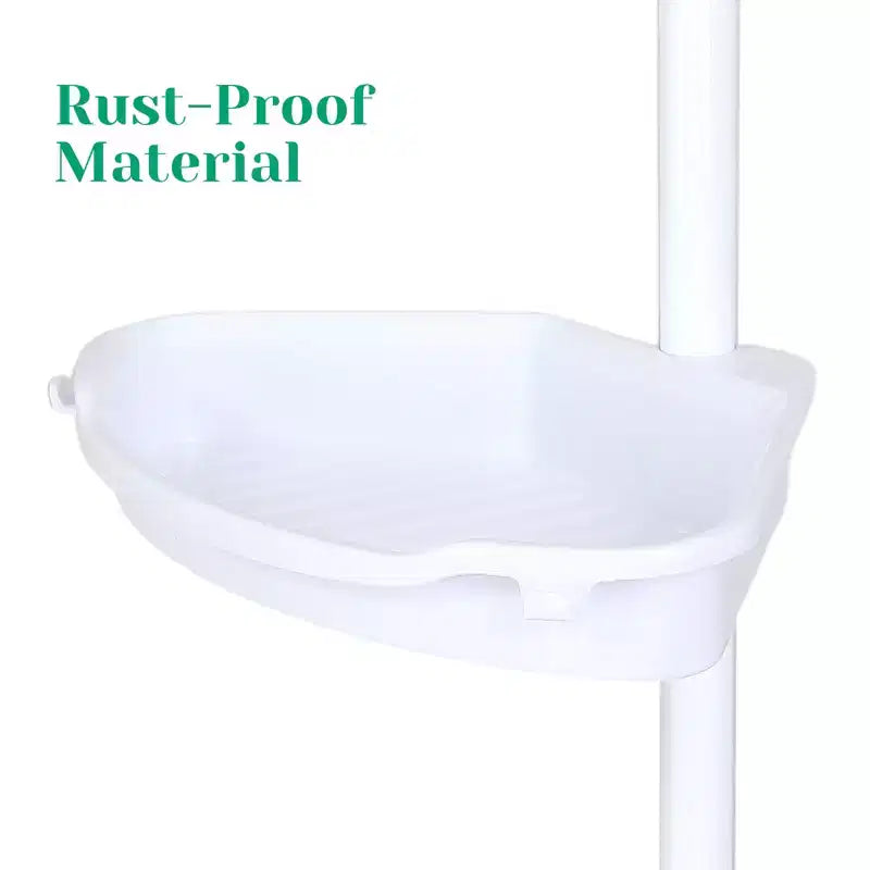 Étagère d'angle de salle de bain, étagère réglable à quatre niveaux, support de douche antirouille, support de baignoire autoportant, avec