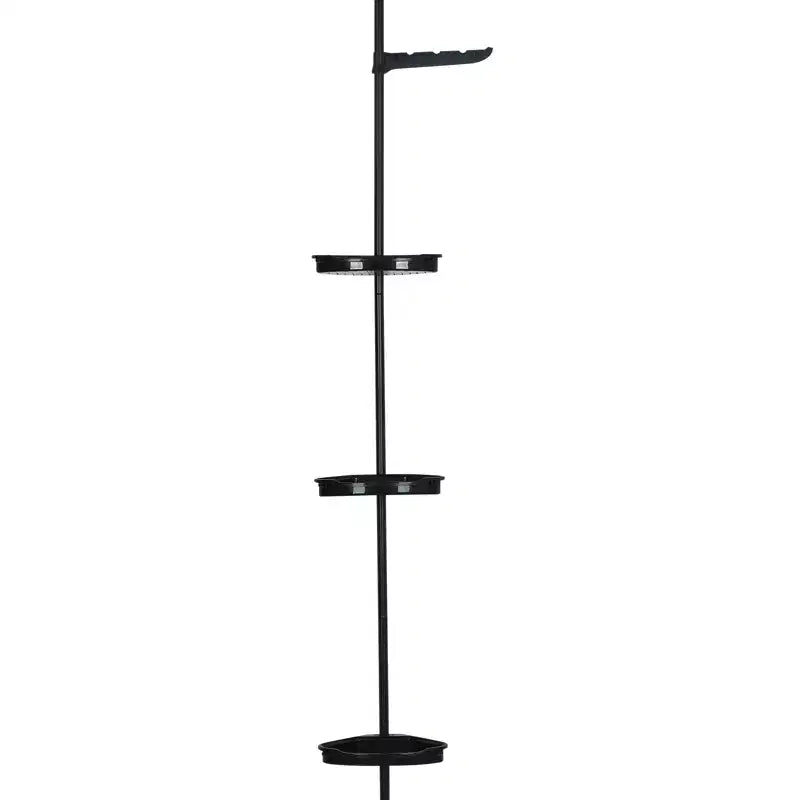 Bathroom Corner Shelf, Four-Tier Adjustable Shelf, Rust-Proof Shower Storage Rack, Floor-Standing Bathtub Support, with Telescopic Rod