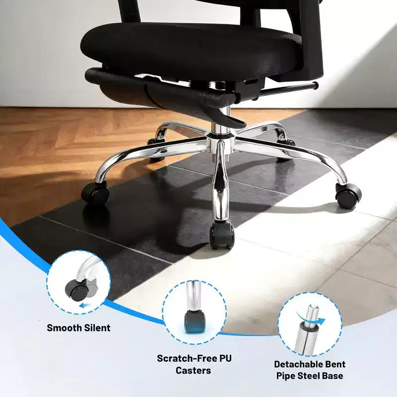 Chaise de bureau, support lombaire réglable, appui-tête 3D, accoudoirs relevables pour travail au bureau, capacité de 136 kg, noir