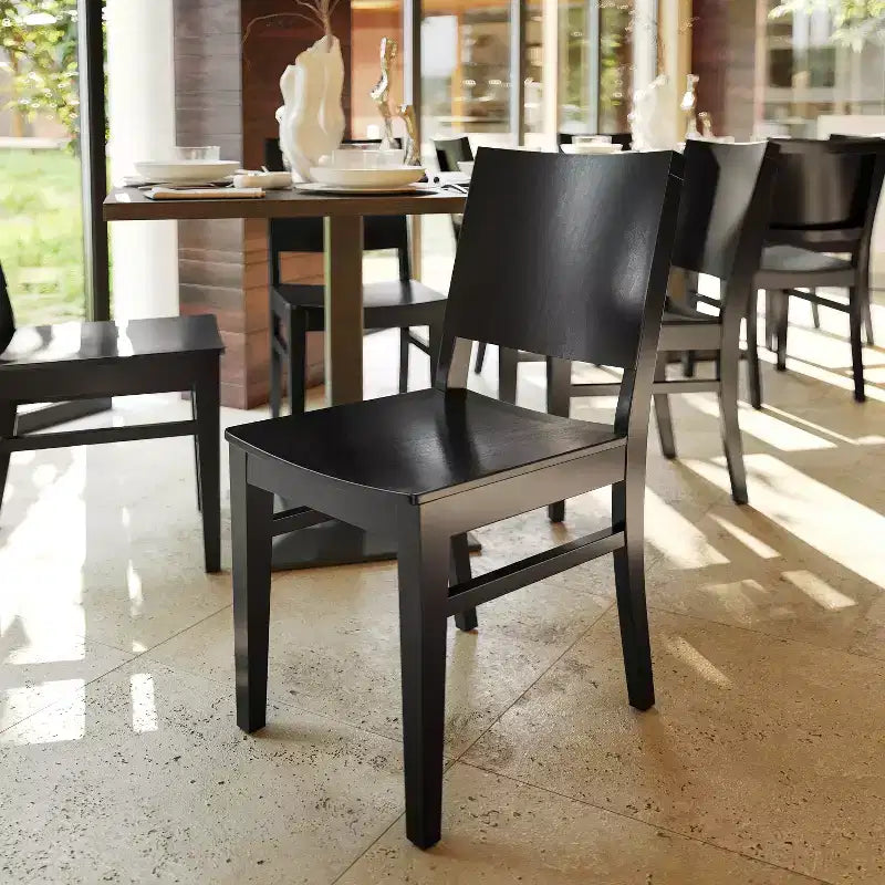 Chaise de salle à manger en bois avec siège rembourré et cadre massif – Chaise moderne pour cuisine et salle à manger