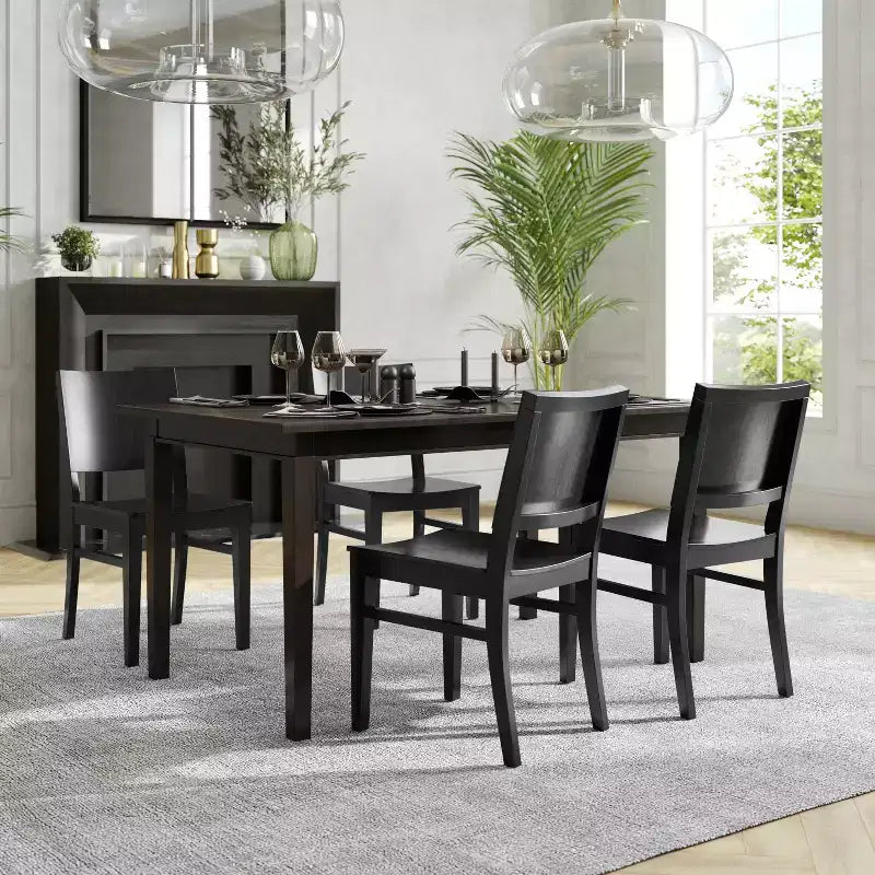Chaise de salle à manger en bois avec siège rembourré et cadre massif – Chaise moderne pour cuisine et salle à manger