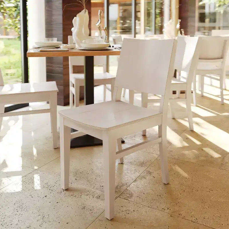 Chaise de salle à manger en bois avec siège rembourré et cadre massif – Chaise moderne pour cuisine et salle à manger