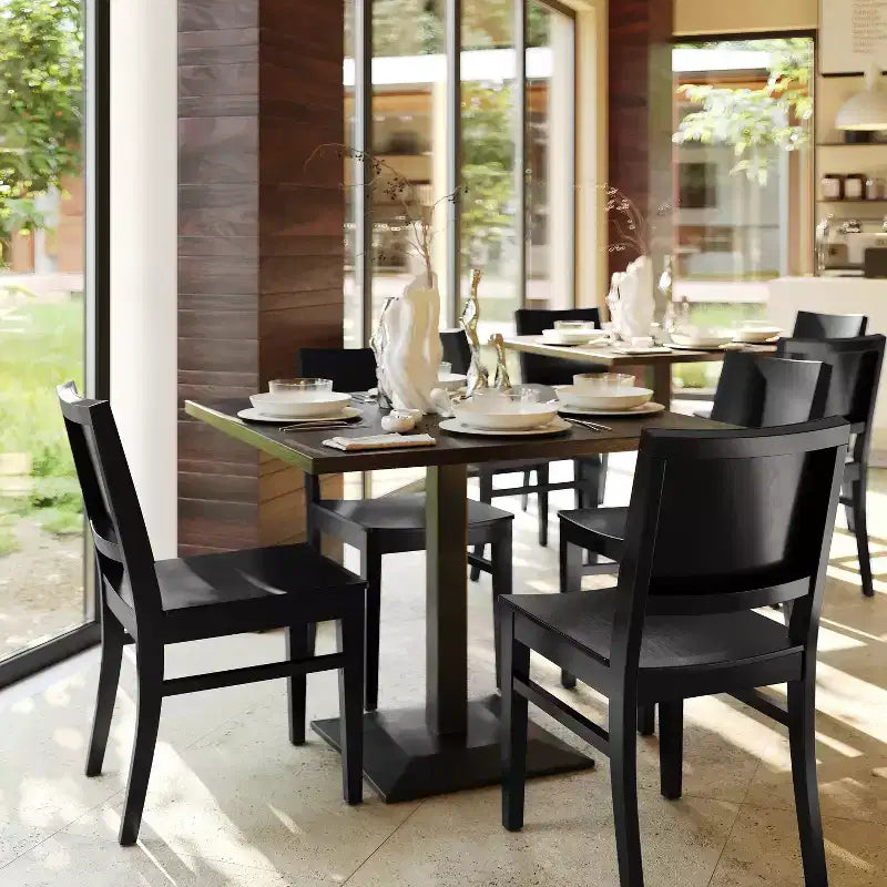 Chaise de salle à manger en bois avec siège rembourré et cadre massif – Chaise moderne pour cuisine et salle à manger