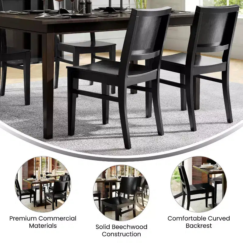 Chaise de salle à manger en bois avec siège rembourré et cadre massif – Chaise moderne pour cuisine et salle à manger