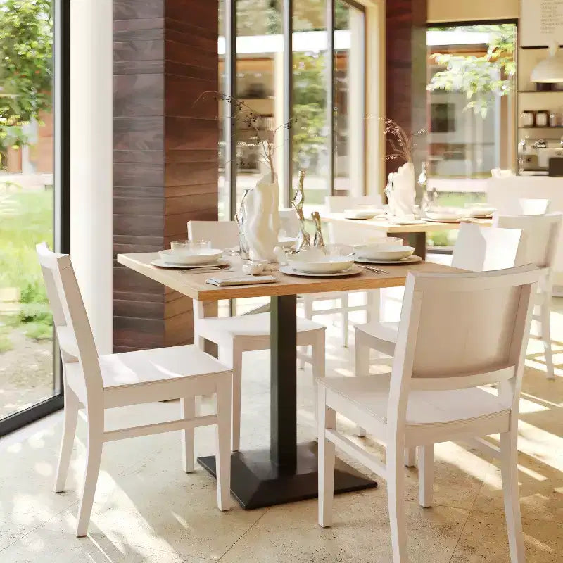 Chaise de salle à manger en bois avec siège rembourré et cadre massif – Chaise moderne pour cuisine et salle à manger