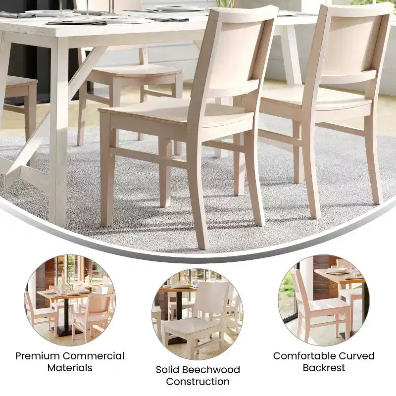 Chaise de salle à manger en bois avec siège rembourré et cadre massif – Chaise moderne pour cuisine et salle à manger